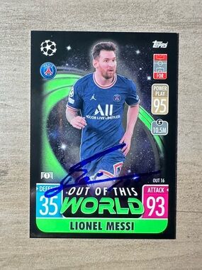 Lionel Messi Signed Topps Match Attax. Autograph. Argentina.